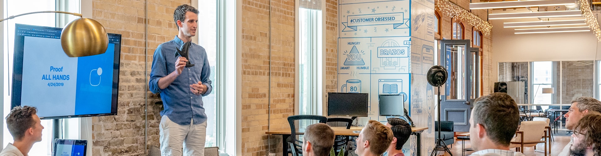 Team collaboration in a modern office